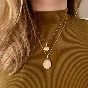 Vintage Inspired Dainty Floral Engraved Locket in 14k Gold